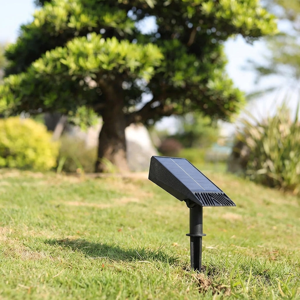 Solar Tuinspot LED Verstelbare Zoomlens Waterdicht IP65 Warmwit Energiezuinig voor Gazon Borders Gevel | Sansoti 2