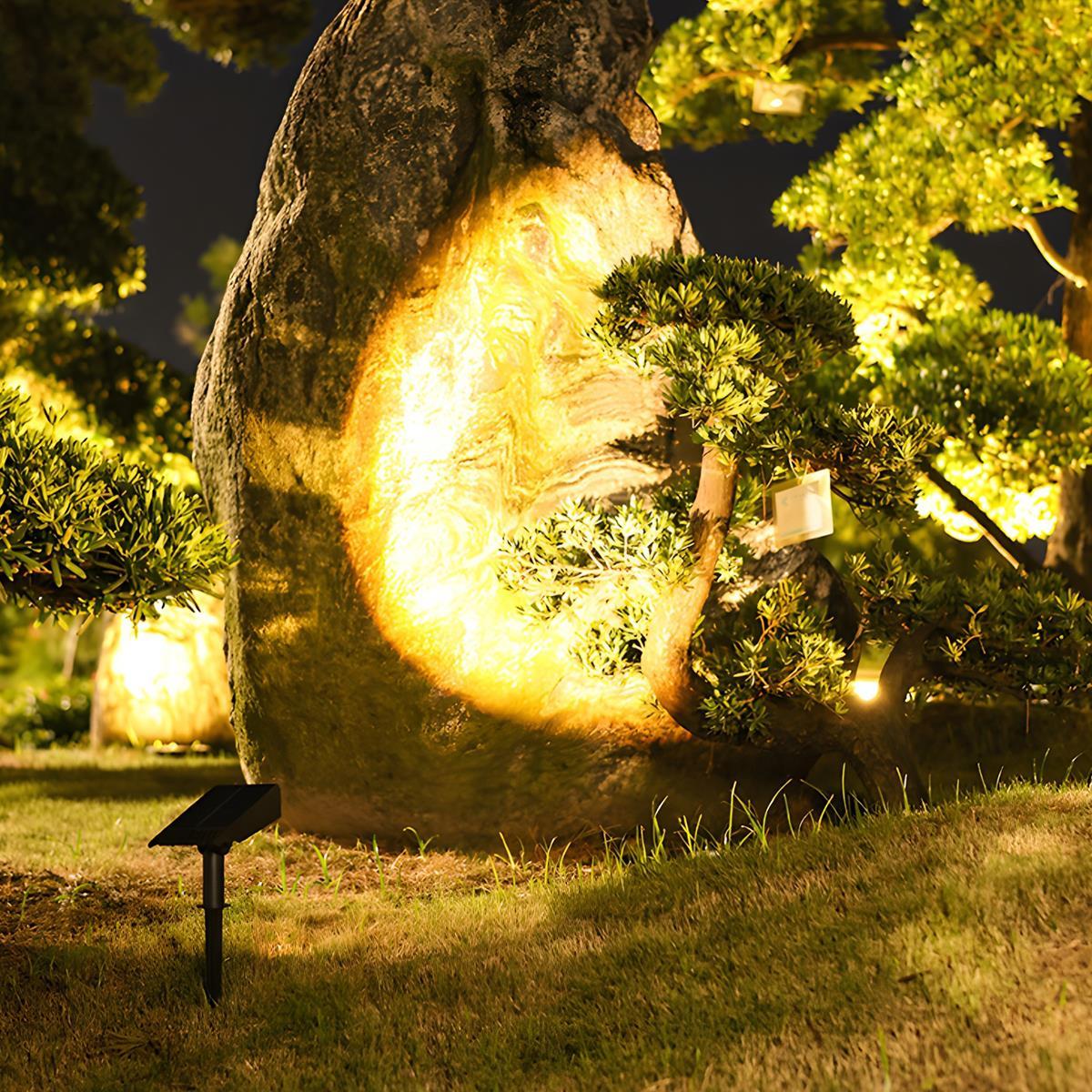 Solar Tuinspot LED Verstelbare Zoomlens Waterdicht IP65 Warmwit Energiezuinig voor Gazon Borders Gevel | Sansoti 6