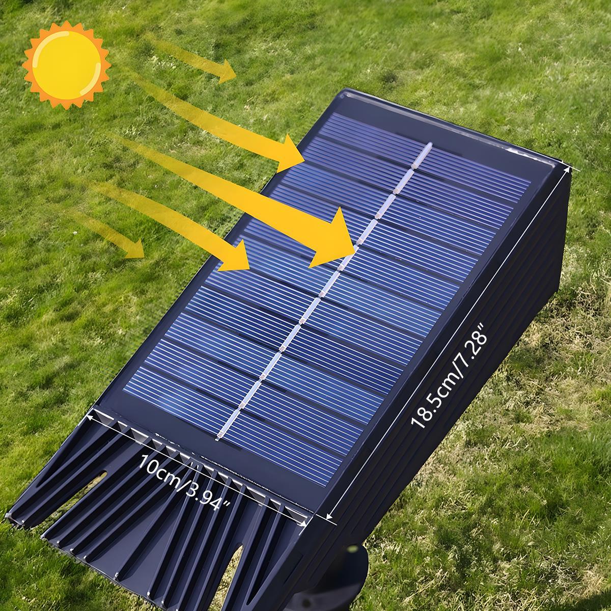 Solar Tuinspot LED Verstelbare Zoomlens Waterdicht IP65 Warmwit Energiezuinig voor Gazon Borders Gevel | Sansoti 7