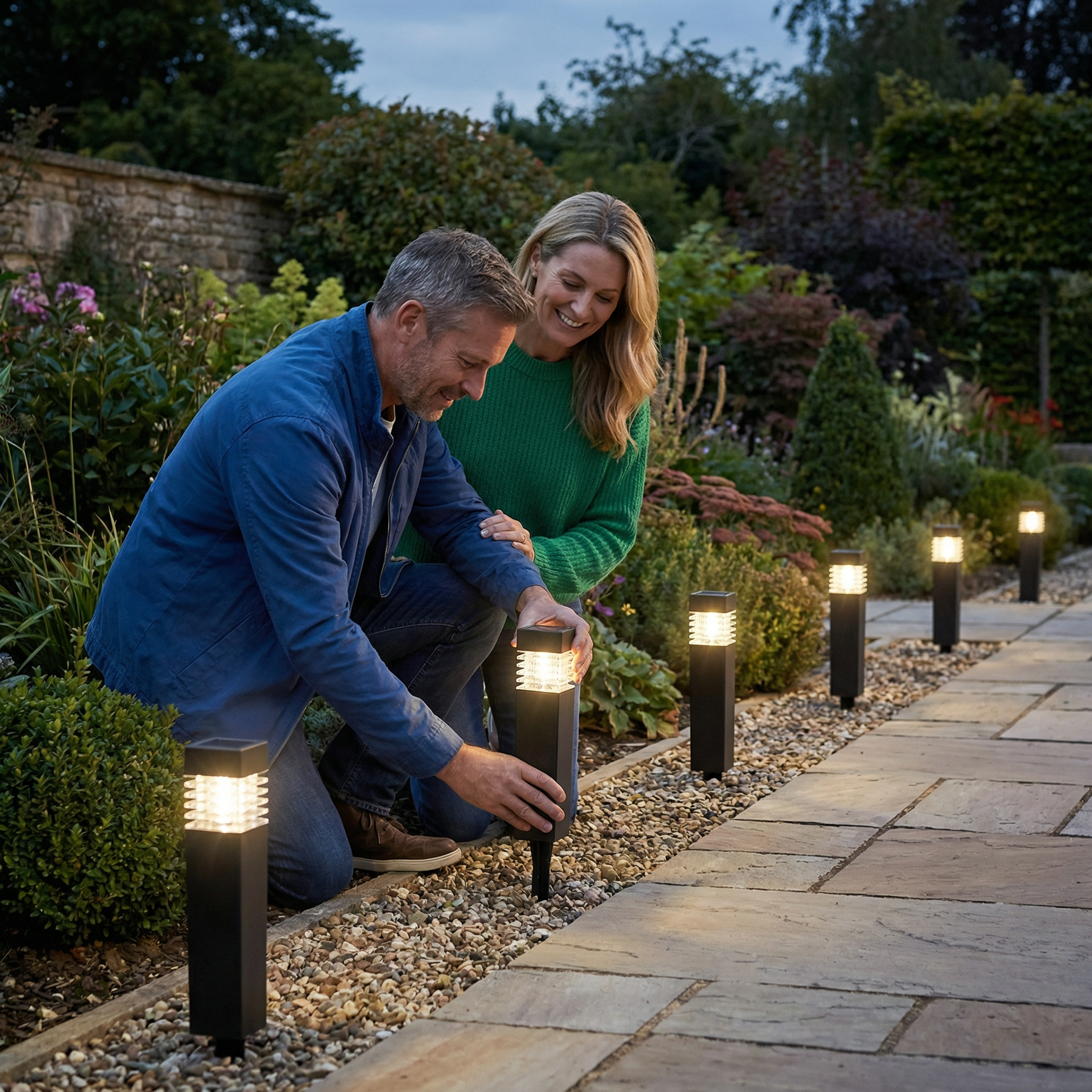 Solar tuinverlichting – LED-padverlichting met grondpen en schemersensor 3
