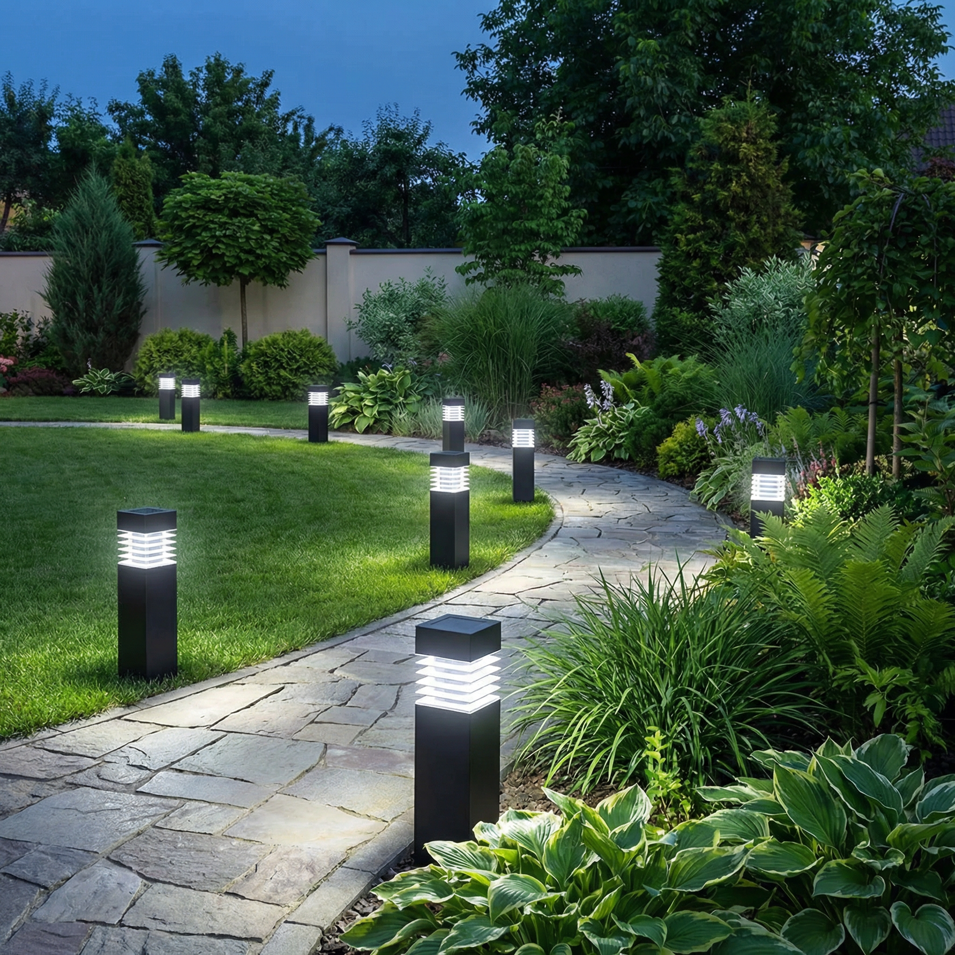Solar tuinverlichting – LED-padverlichting met grondpen en schemersensor 6
