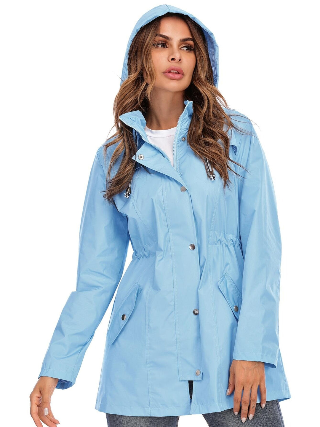 Elvira – Middellange Regenjas met Capuchon &amp; Rits – Voor Stad &amp; Outdoor