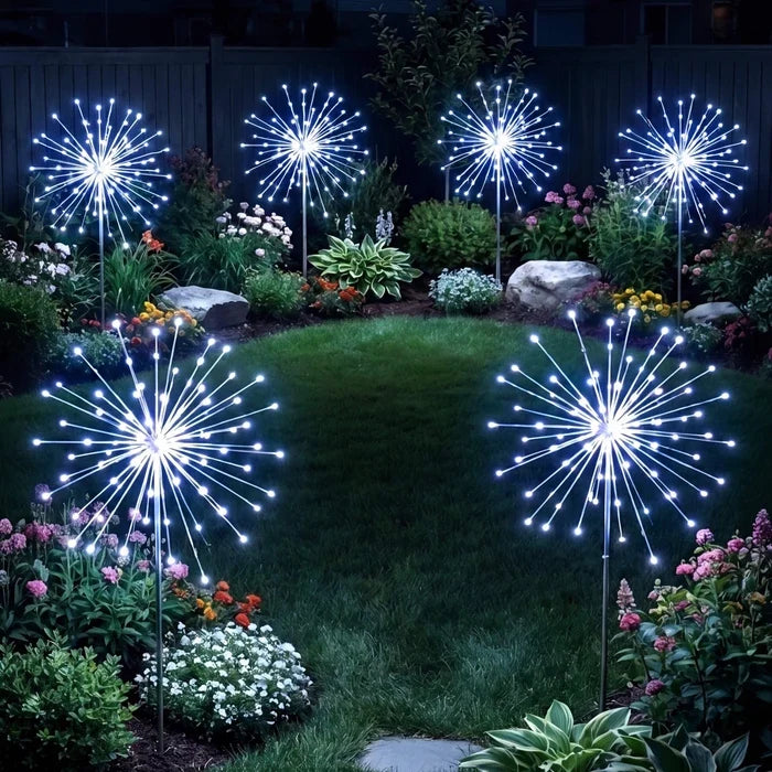 Solar Starburst Stake Light – Cool White Sparkle for Garden Paths and Borders Tevako