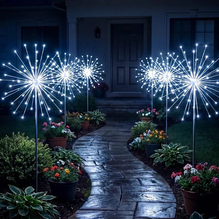 Solar Starburst Stake Light – Cool White Sparkle for Garden Paths and Borders Tevako