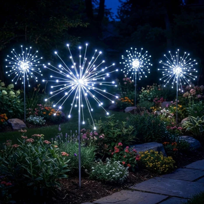 Solar Starburst Stake Light – Cool White Sparkle for Garden Paths and Borders Tevako