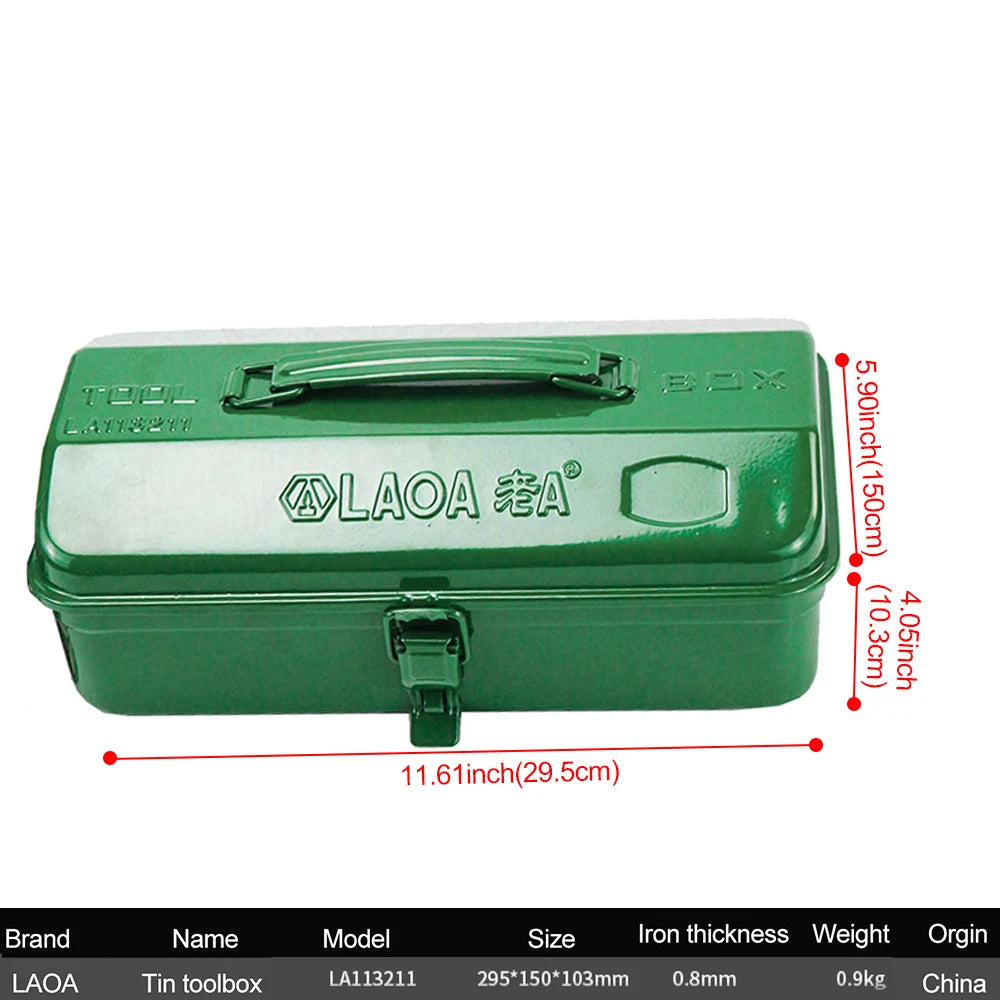 Stevige Metalen Gereedschapskist voor Auto en Huis, 50x25x25 cm, Zwart 13