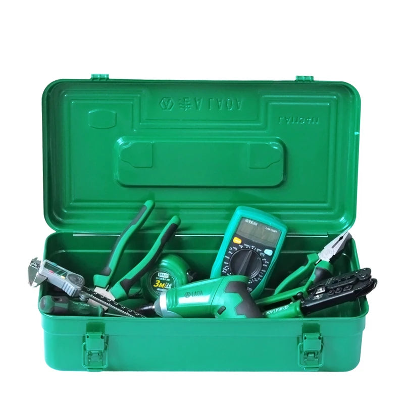 Stevige Metalen Gereedschapskist voor Auto en Huis, 50x25x25 cm, Zwart 3