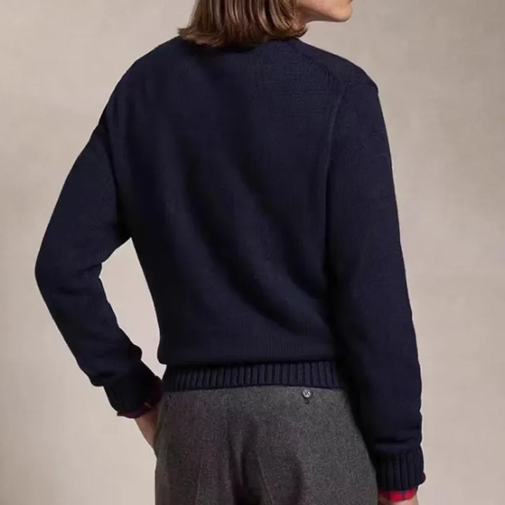 Stijlvolle Trui voor Heren en Dames met Borduursel, Lange Mouwen, Herfst/Winter 2