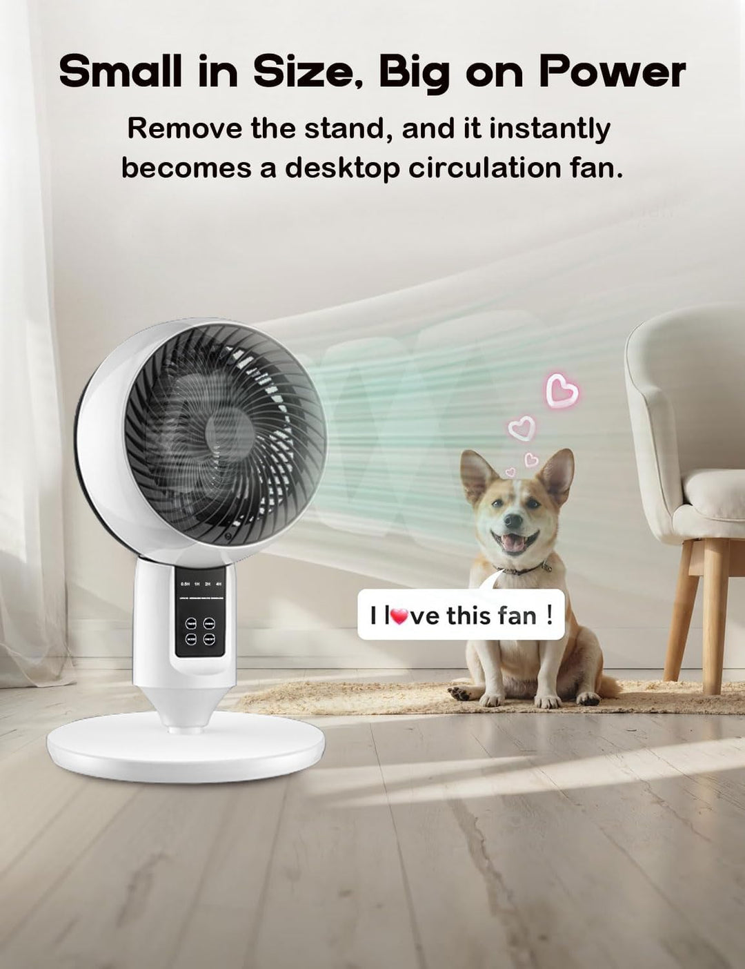 Stille Staande Ventilator met 3D-Oscillatie, Verstelbare Hoogte en Afstandsbediening 7
