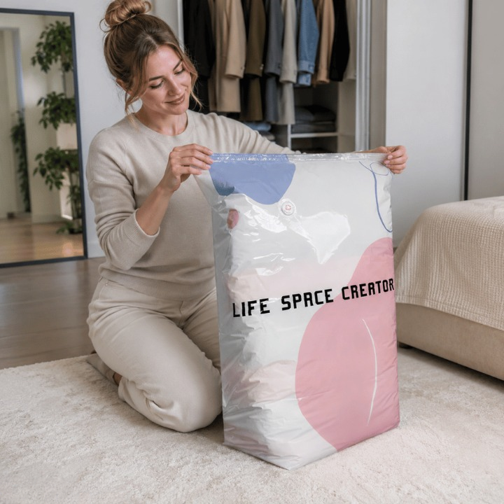 Stofzuigerzakken zonder pomp, set van 4 – Grote opbergzakken voor kleding en beddengoed 1