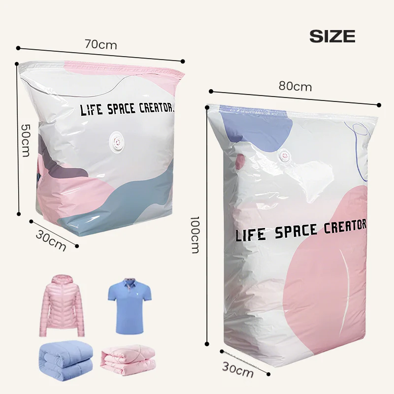 Stofzuigerzakken zonder pomp, set van 4 – Grote opbergzakken voor kleding en beddengoed 2
