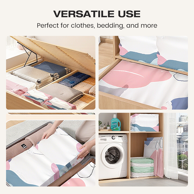 Stofzuigerzakken zonder pomp, set van 4 – Grote opbergzakken voor kleding en beddengoed 7