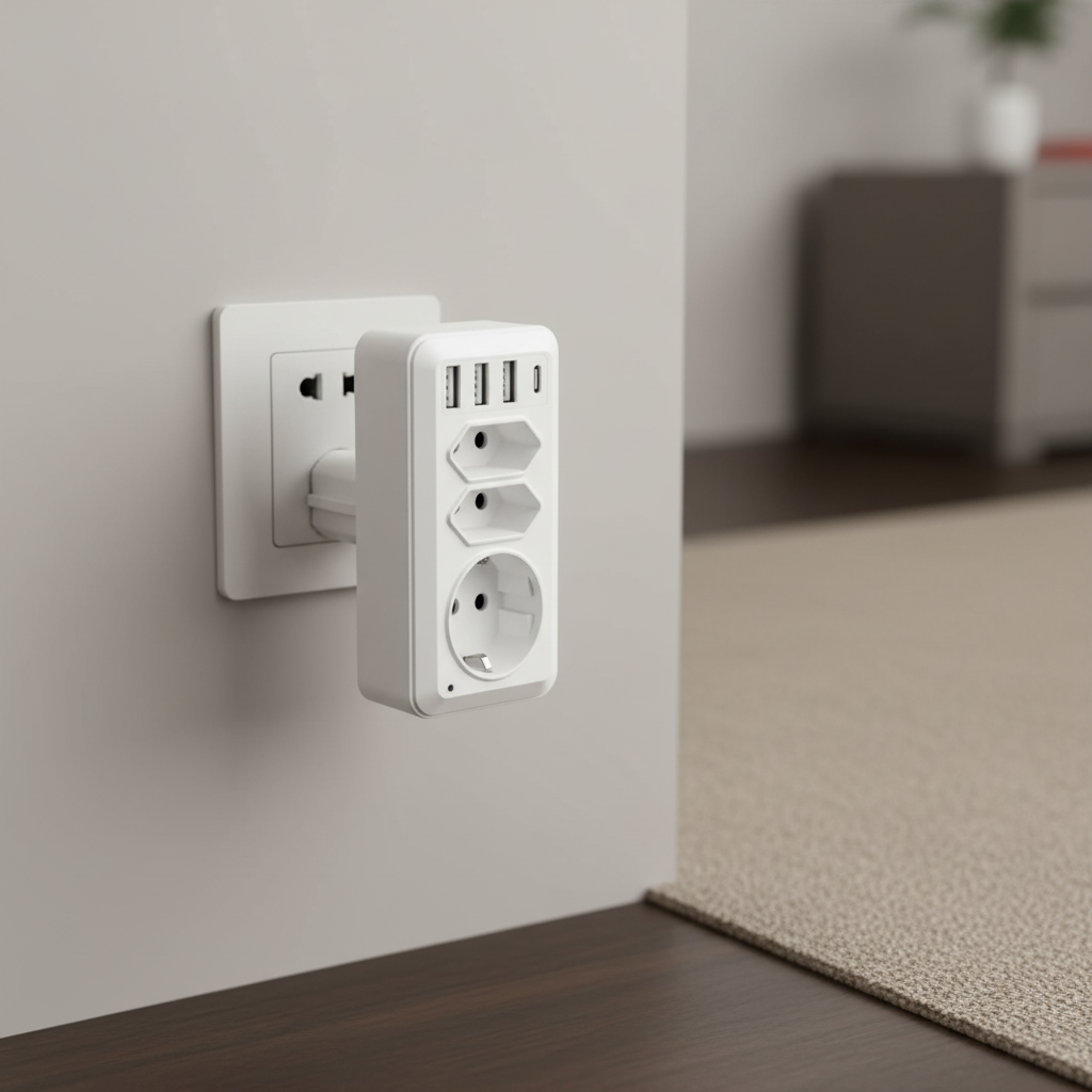 Stopcontact met Verborgen WiFi-Camera, USB-Poorten en 64 GB Geheugenkaart 0