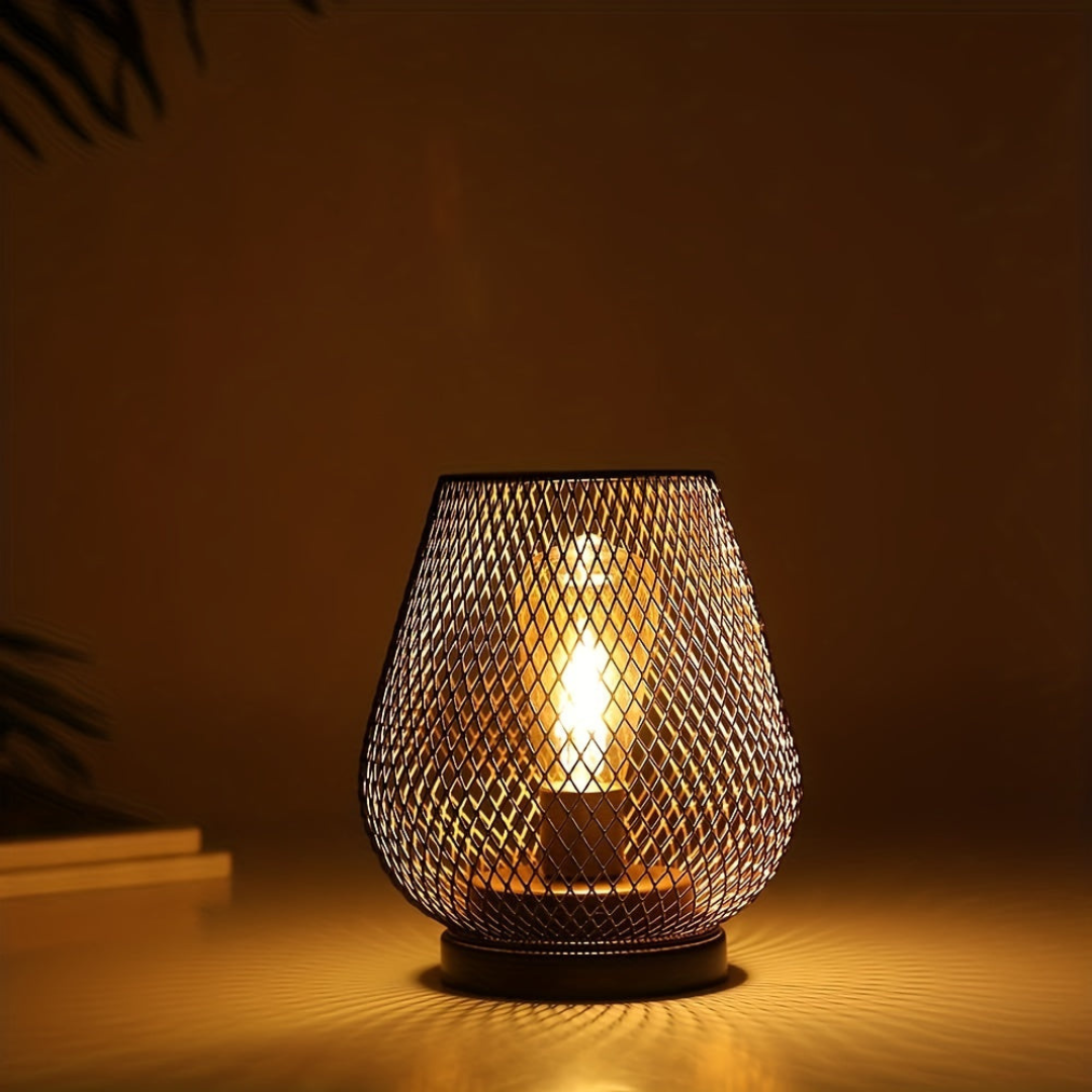 Tafellamp Draadloos Oplaadbaar Metaal Gaas Warm Wit LED Sfeerverlichting Binnen Buiten | Sansoti 3
