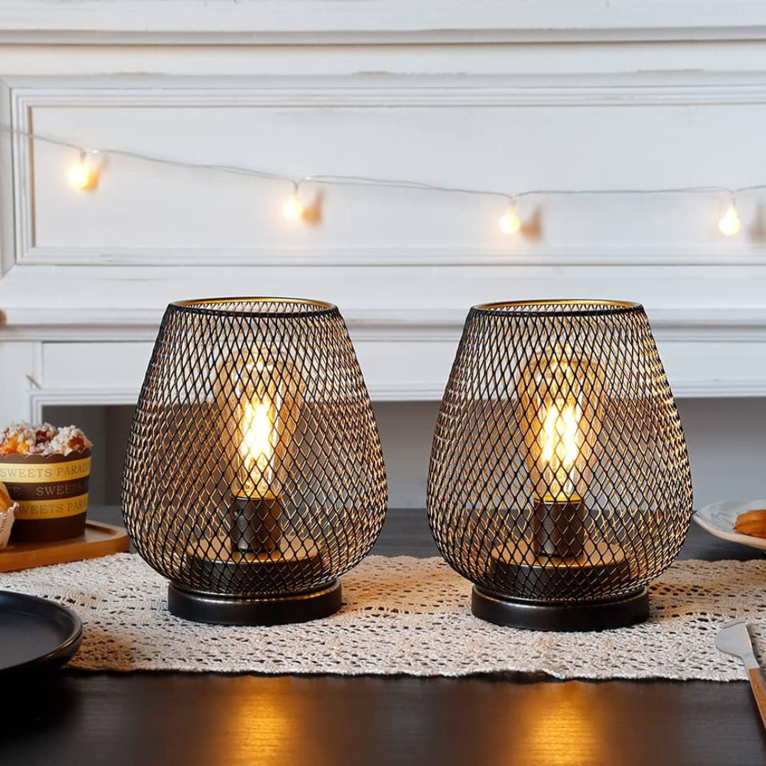 Tafellamp Draadloos Oplaadbaar Metaal Gaas Warm Wit LED Sfeerverlichting Binnen Buiten | Sansoti 6