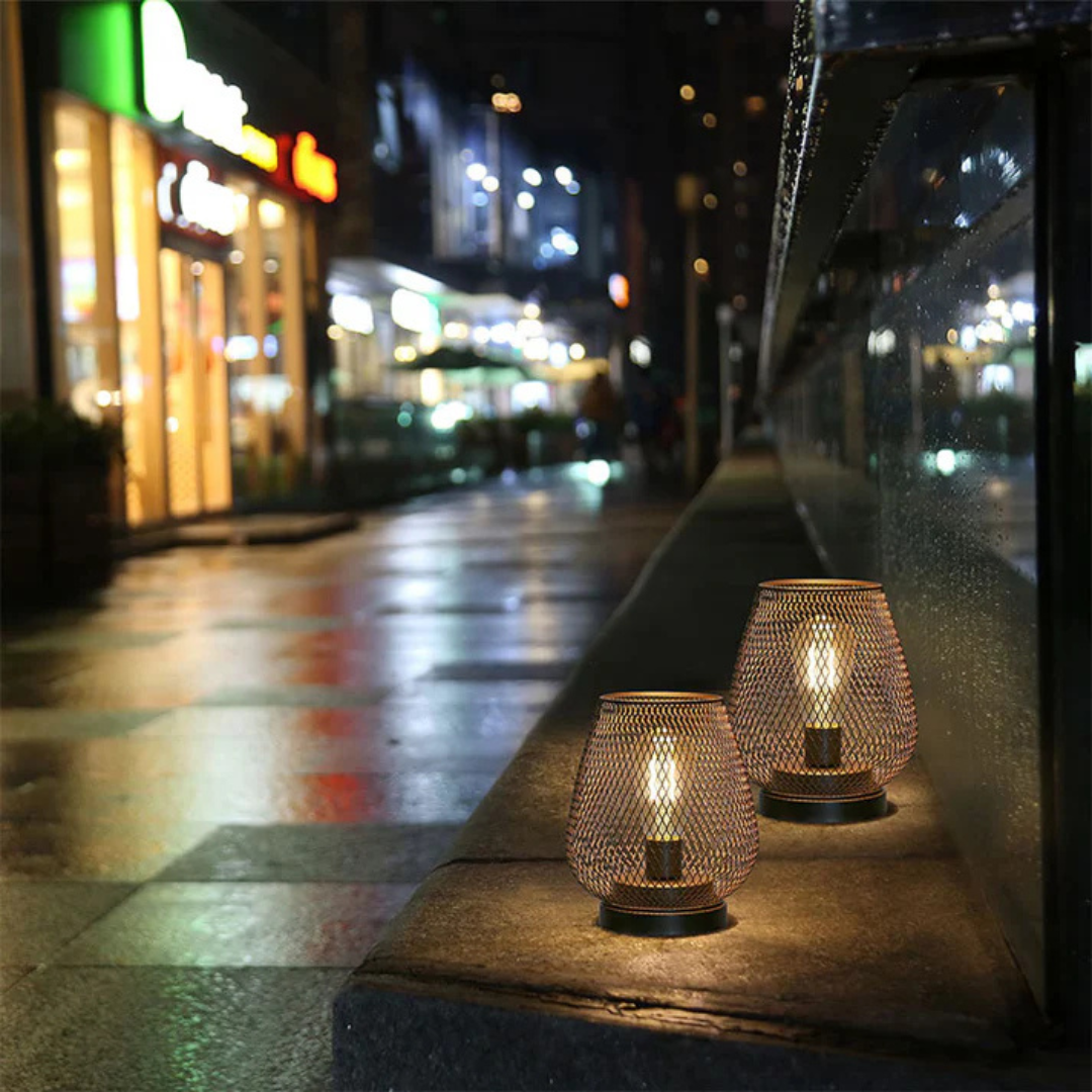 Tafellamp Draadloos Oplaadbaar Metaal Gaas Warm Wit LED Sfeerverlichting Binnen Buiten | Sansoti 7