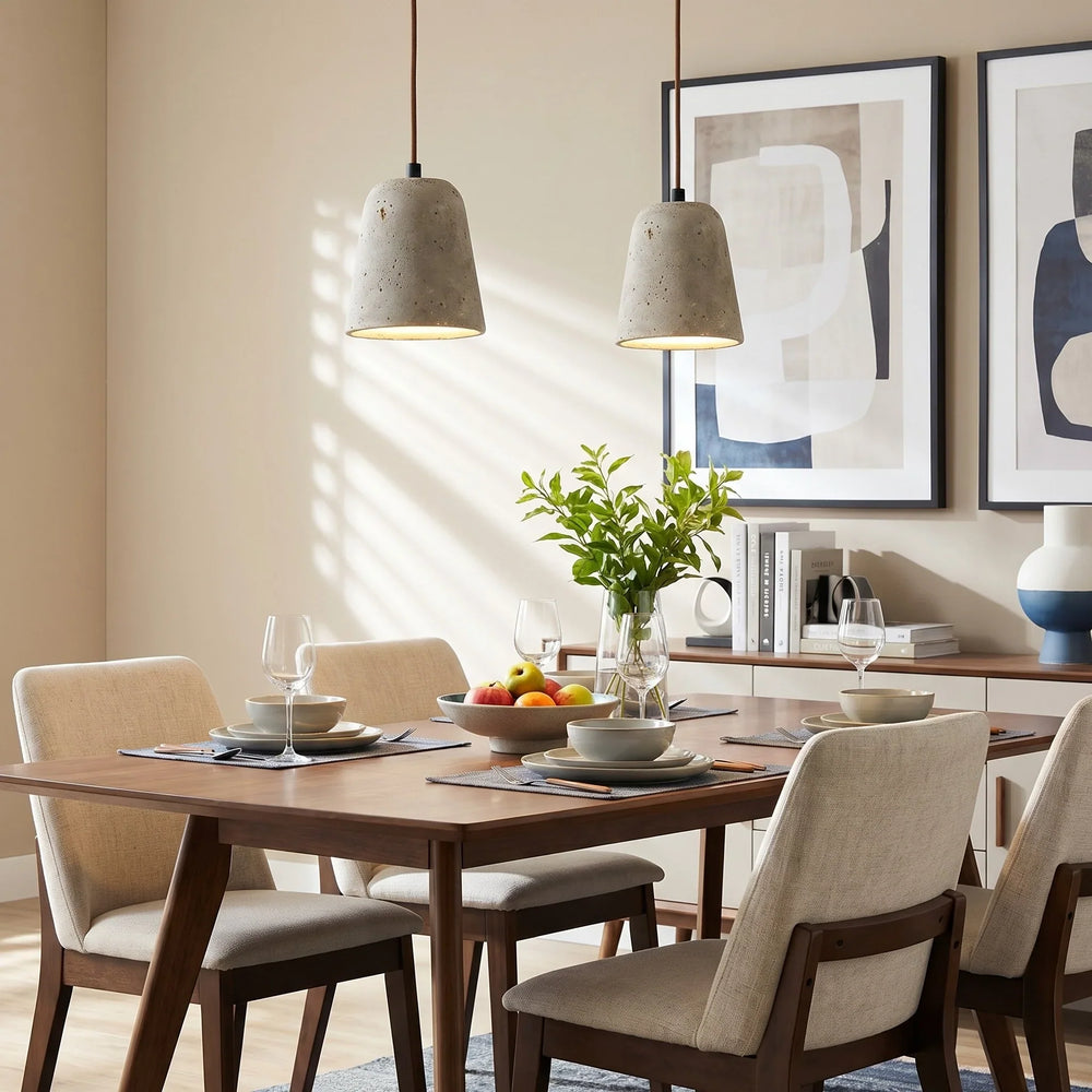 Tarell Modern Travertine Natural Cone Pendant Light 1