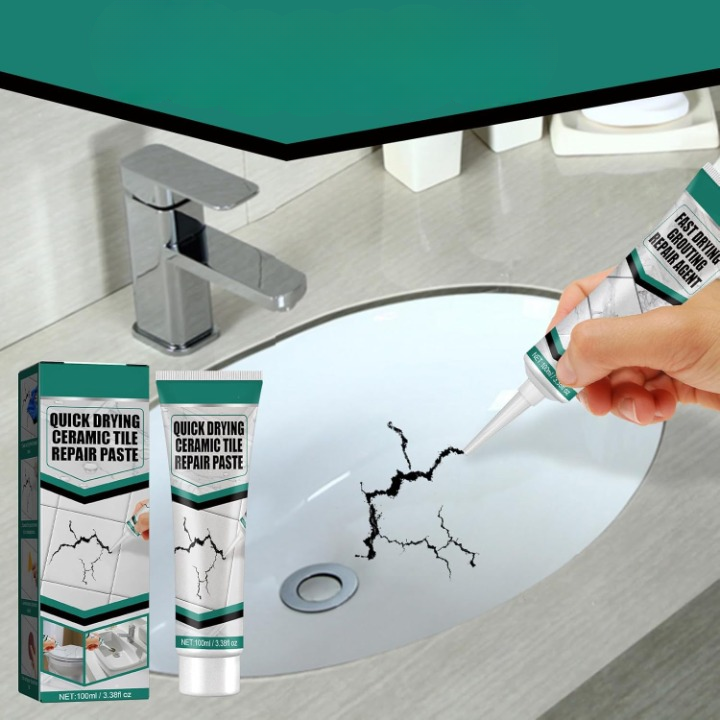 Tegelreparatiepasta 100ml Keramiek Porselein Marmer Badkamer Keuken Scheuren Chips Waterdicht Sneldrogend Vloerreparatie Wandtegel Herstellen | Sansoti 0