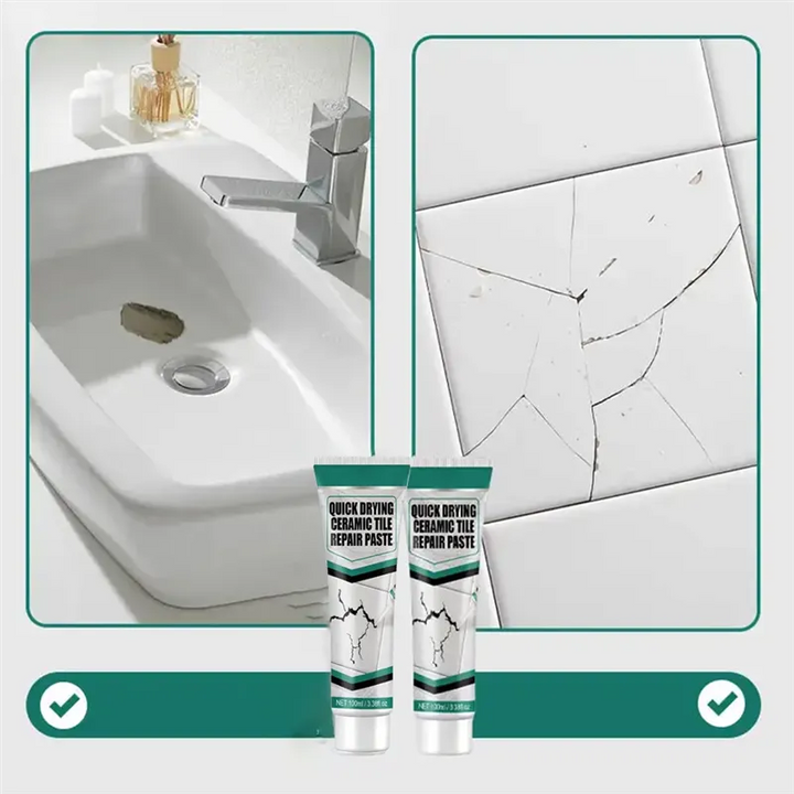 Tegelreparatiepasta 100ml Keramiek Porselein Marmer Badkamer Keuken Scheuren Chips Waterdicht Sneldrogend Vloerreparatie Wandtegel Herstellen | Sansoti 5