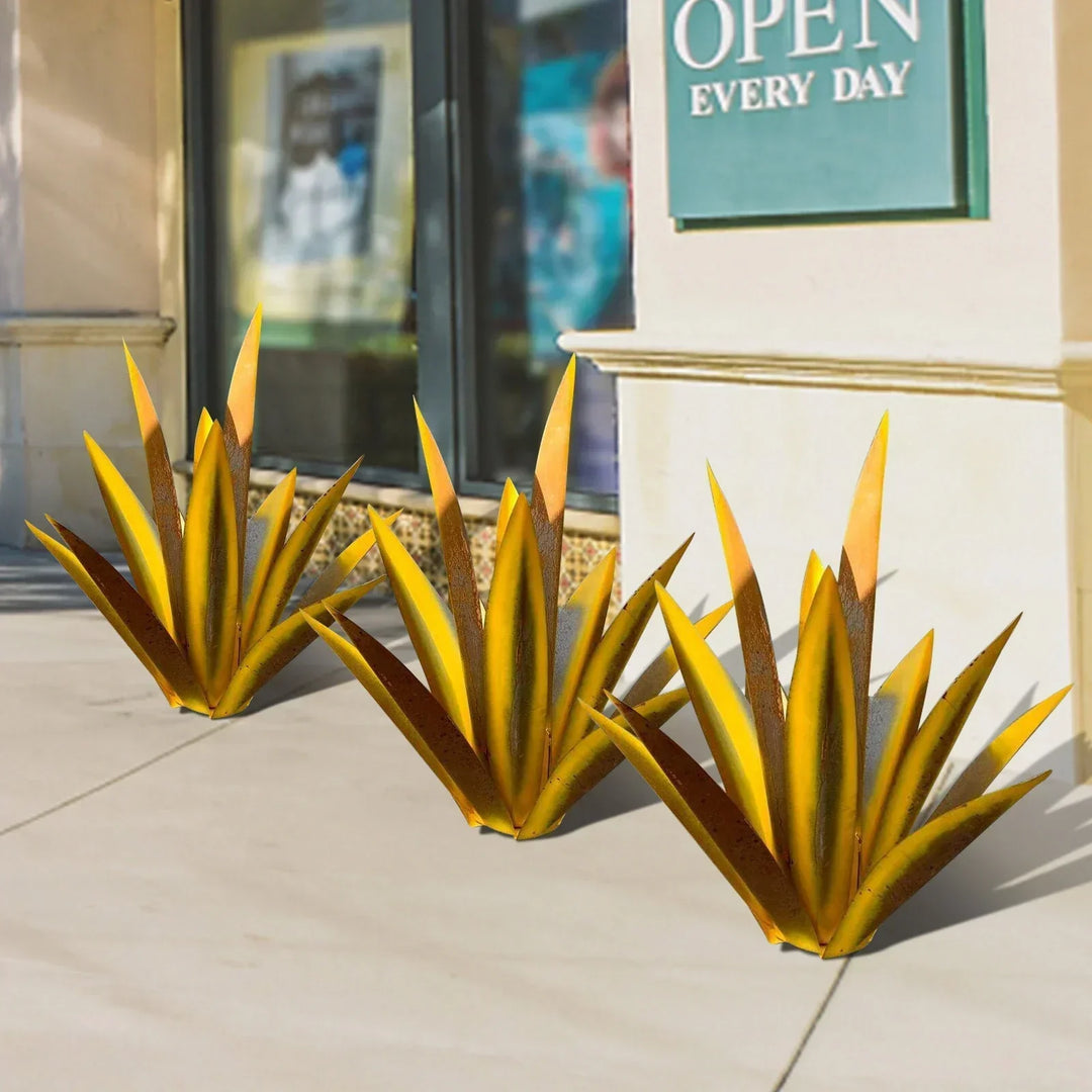Statue de jardin en agave métallique – Sans entretien, antirouille et fait main