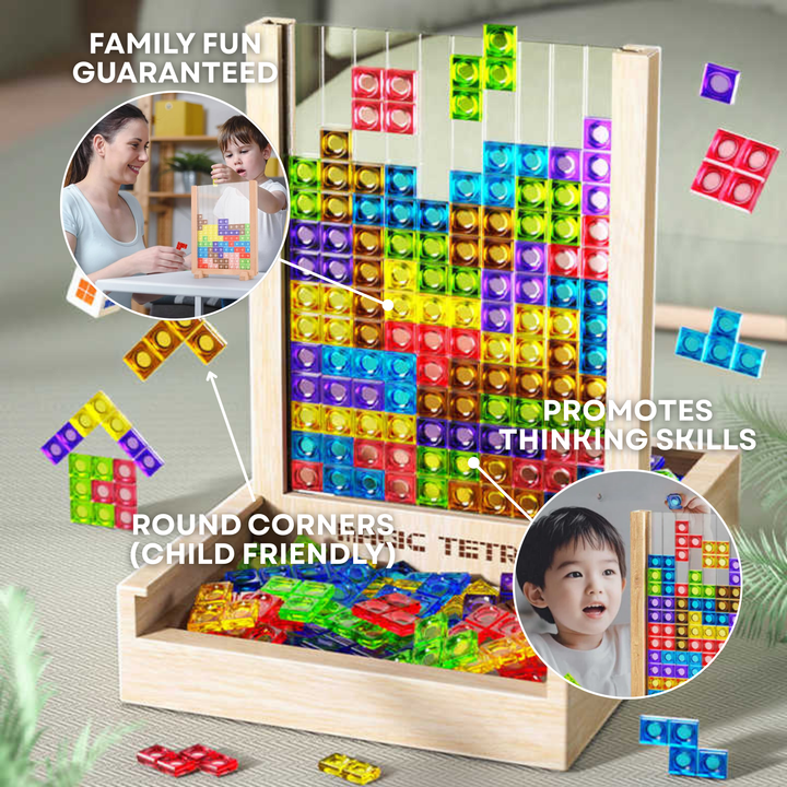 Timberplay Tetris Puzzel – Houten Educatief Bordspel voor Alle Leeftijden