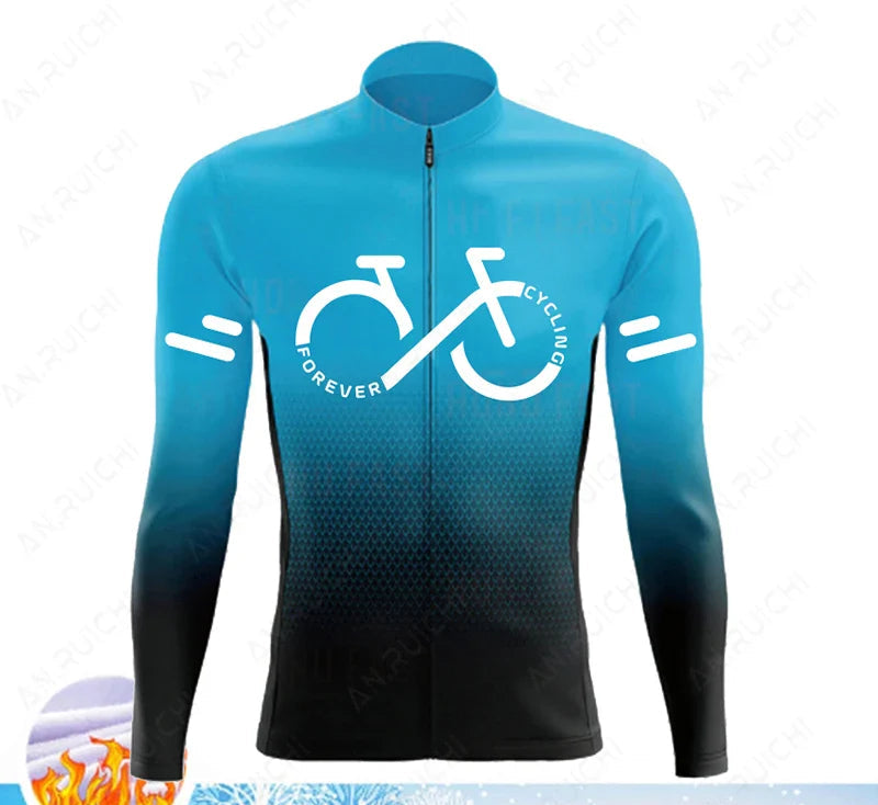 Cyclovent Thermische Wielertrui Set – Heren Fleece Fietskleding met 5D Kussen, Winddicht & Warm voor Winterritten