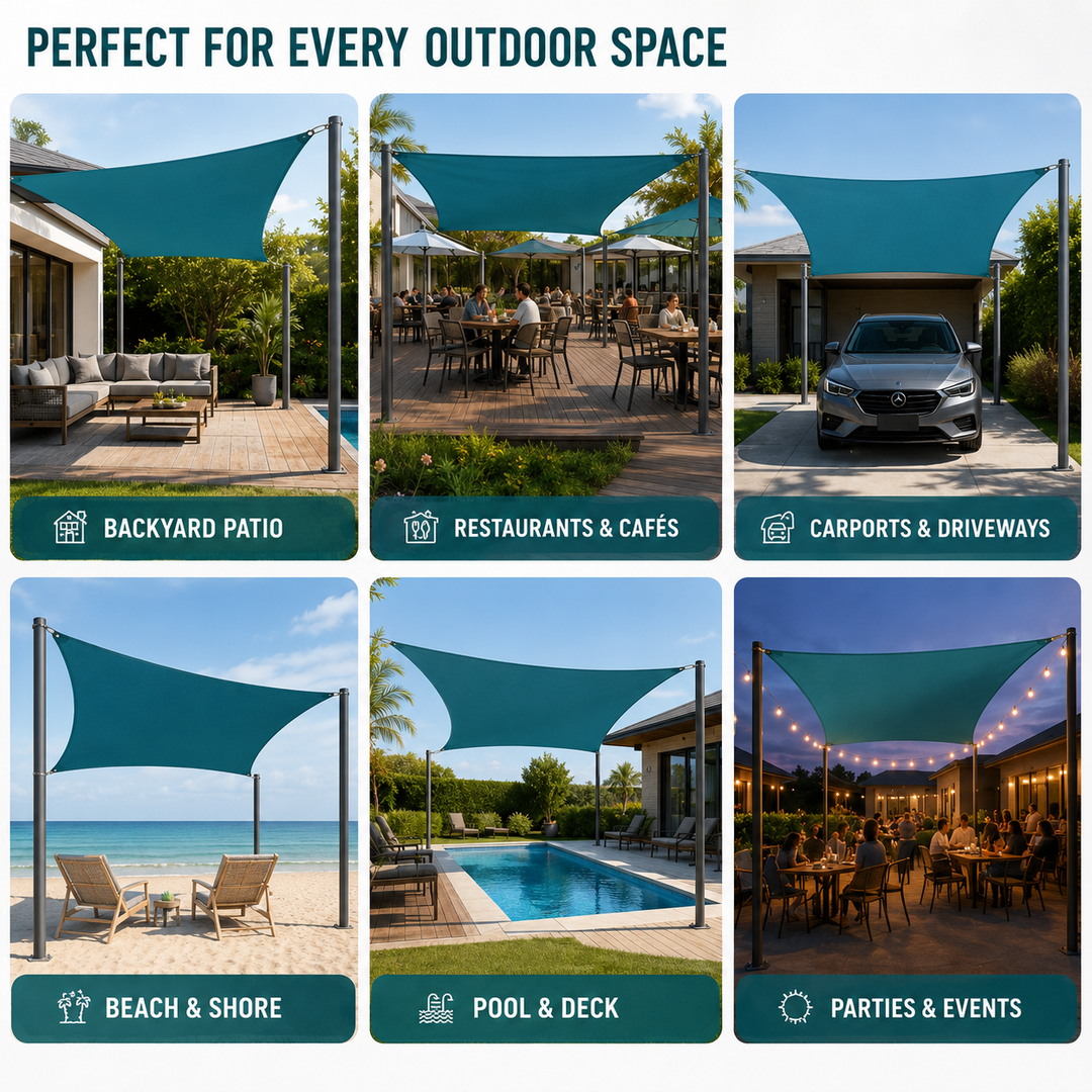 Thrives Outdoor | Sunvora Waterproof Outdoor Shade Sail 6