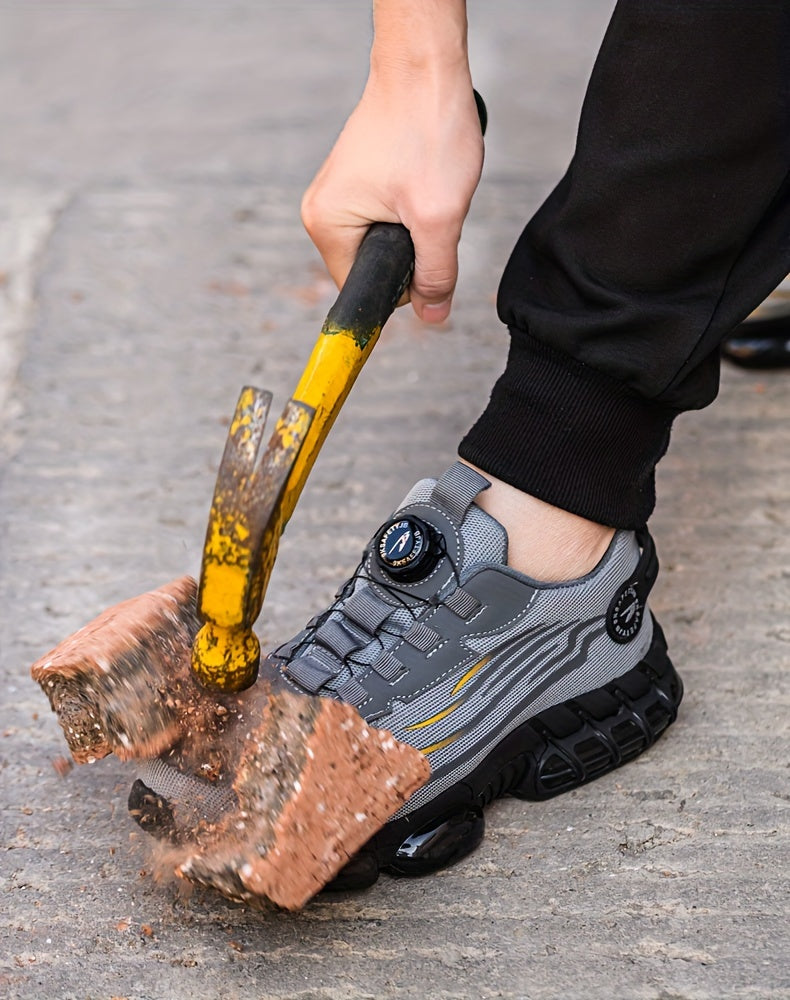 Zapatos de Seguridad con Punta de Acero – Cierre Giratorio, Suela Antideslizante y Resistente a Pinchazos