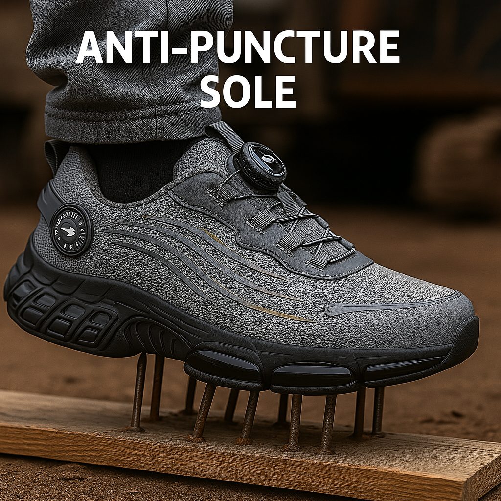 Zapatos de Seguridad con Punta de Acero – Cierre Giratorio, Suela Antideslizante y Resistente a Pinchazos