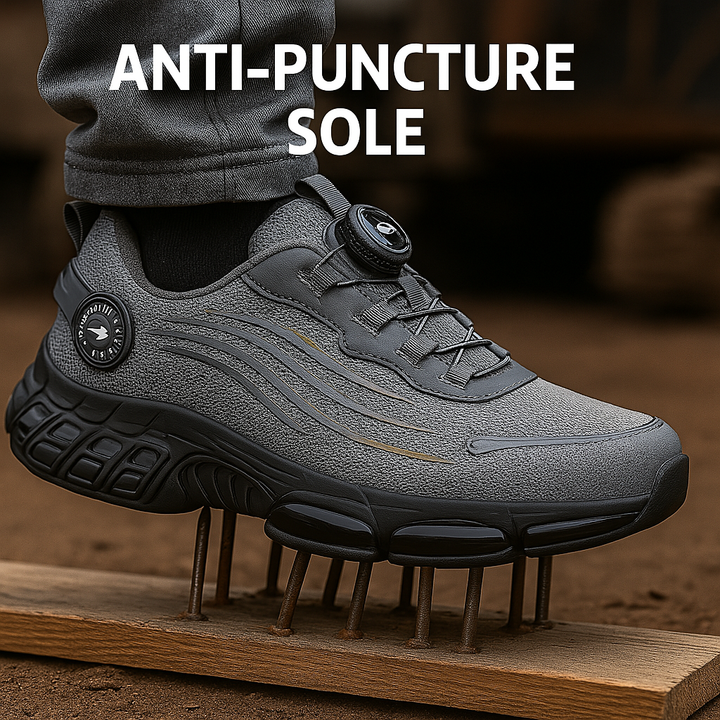Zapatos de Seguridad con Punta de Acero – Cierre Giratorio, Suela Antideslizante y Resistente a Pinchazos