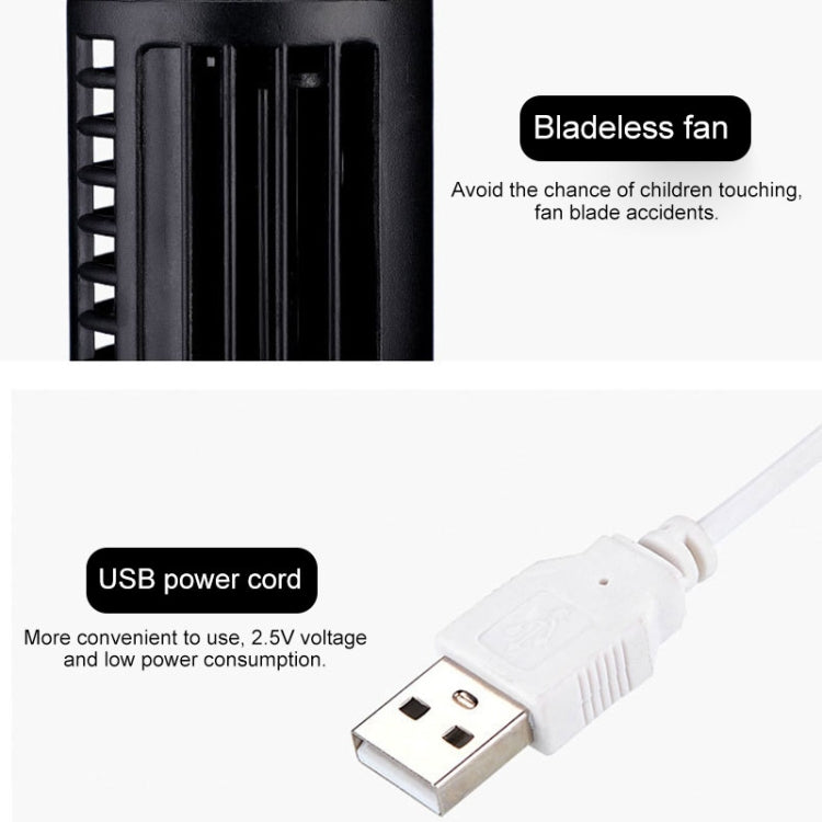 Torenventilator USB Bladloos Compact Design Zwart 38cm Hoog voor Bureau en Kantoor | Sansoti 2