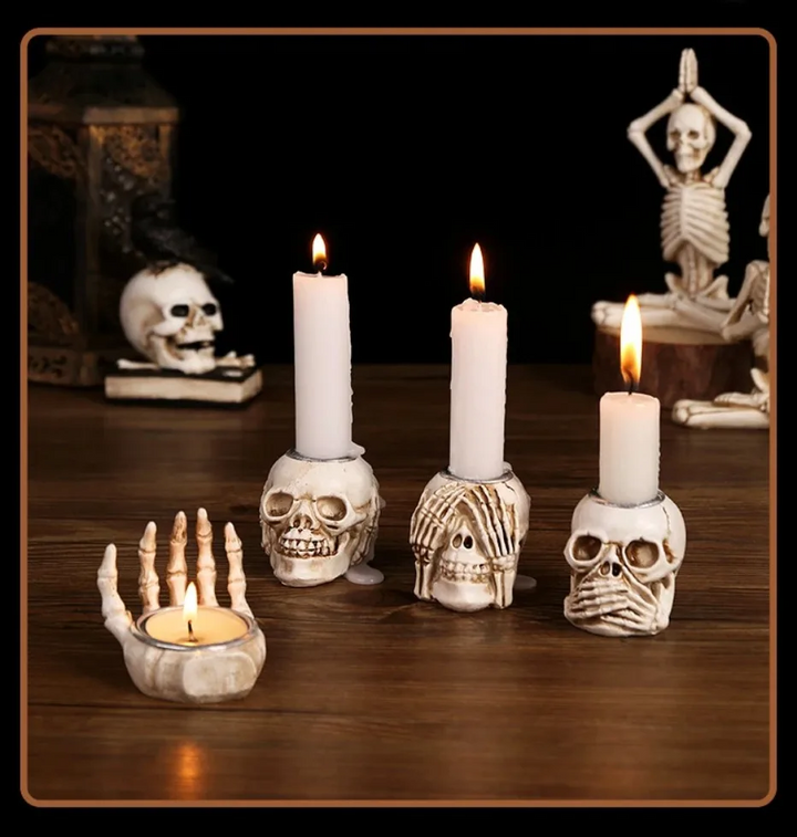 TotenkopfGlühen Skullight 3-delige Halloween-schedelkandelaarset 1