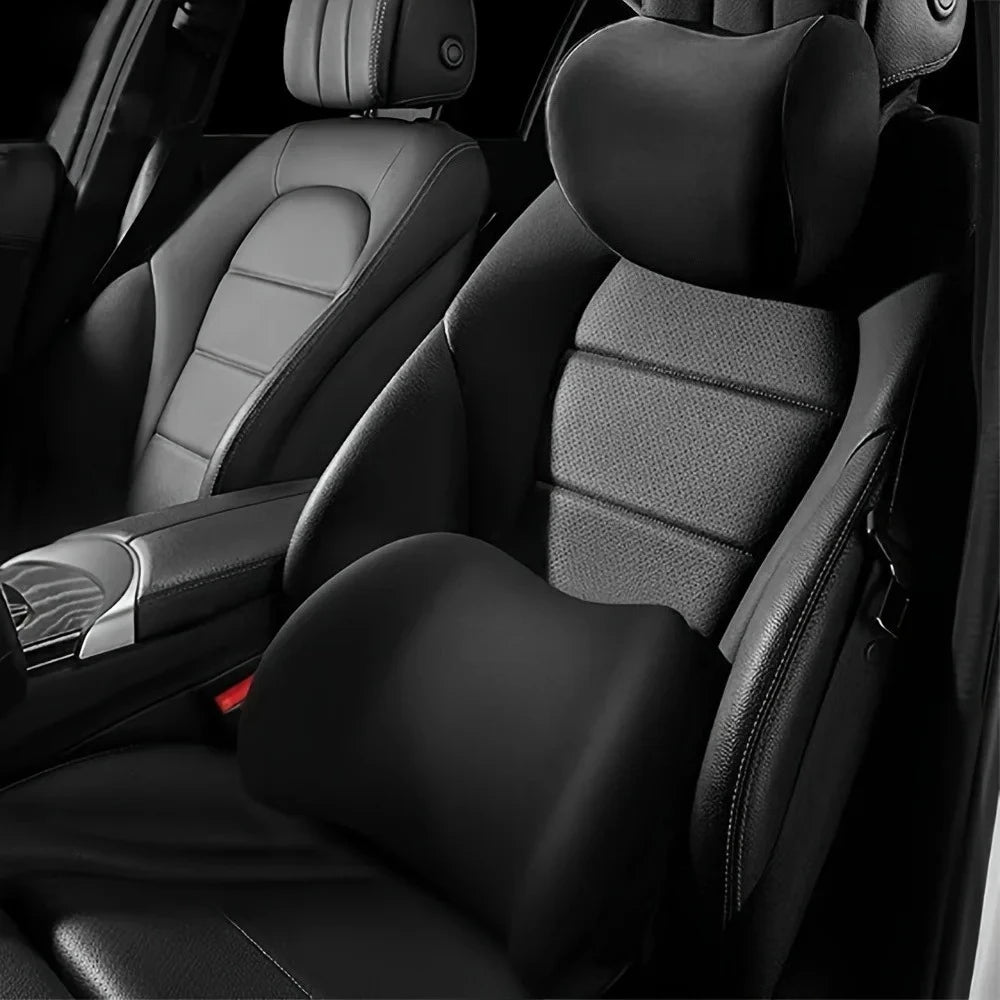 Traagschuim Auto Nekkussen met Lendensteun en Rugleuning voor Comfort tijdens Lange Rit 1