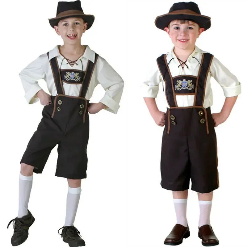 AlpenKinder – Conjunt de disfressa d'Oktoberfest per a nens amb lederhosen i barret
