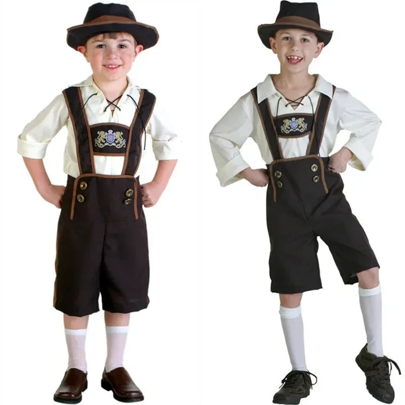 AlpenKinder – Conjunt de disfressa d'Oktoberfest per a nens amb lederhosen i barret