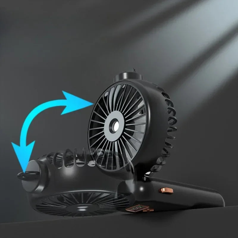 Tragbarer Mini Ventilator mit Nebelfunktion, USB-Ladeanschluss, Handventilator für Unterwegs 2