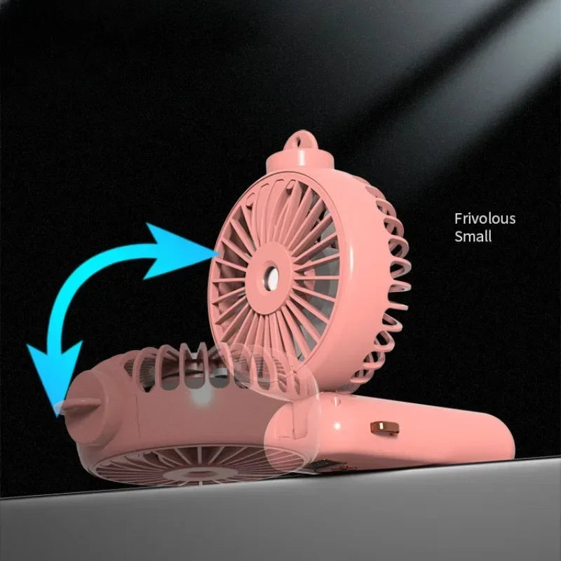 Tragbarer Mini Ventilator mit Nebelfunktion, USB-Ladeanschluss, Handventilator für Unterwegs 3
