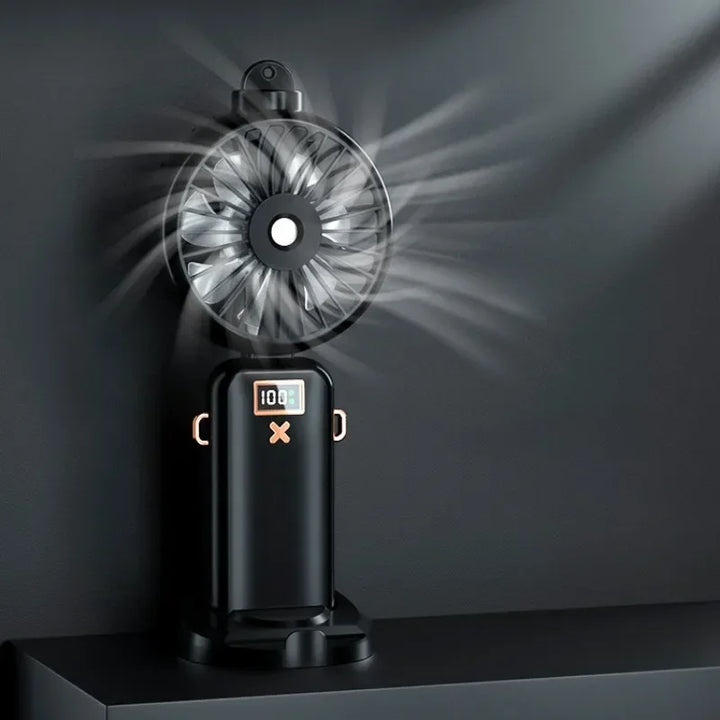 Tragbarer Mini Ventilator mit Nebelfunktion, USB-Ladeanschluss, Handventilator für Unterwegs 5
