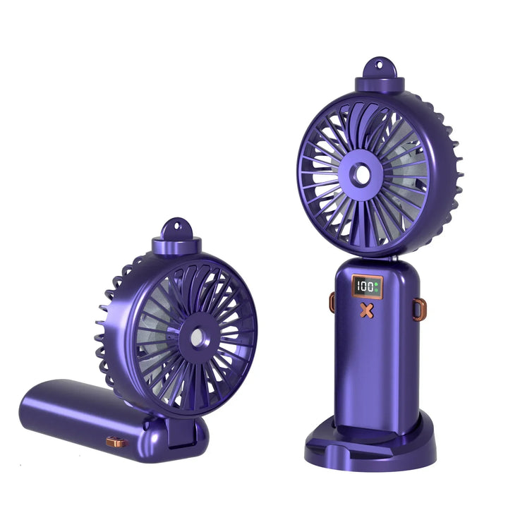 Tragbarer Mini Ventilator mit Nebelfunktion, USB-Ladeanschluss, Handventilator für Unterwegs 8