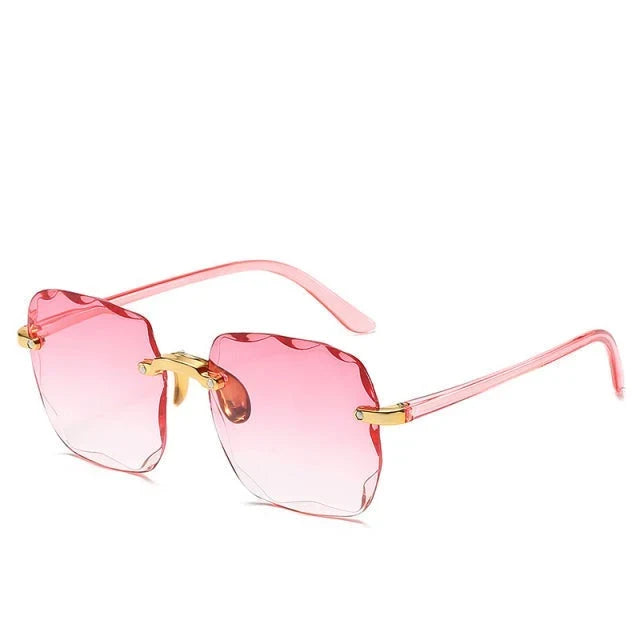 Trendy Rimless Sunglasses with UV400 Protection in Vintage Style – Clea 6