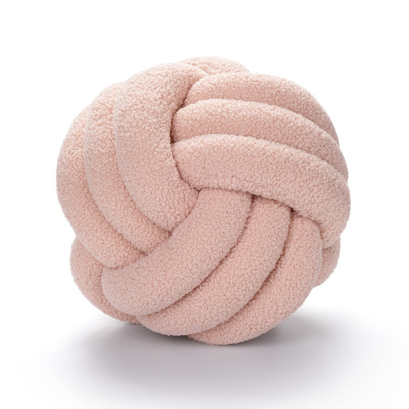 Cuscino Nuvora Knoop – Cotone Peluche Rotondo Design, Stile Boho in 2 Misure