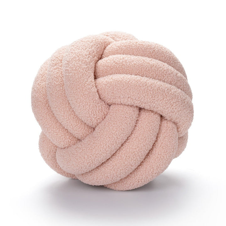 Cuscino Nuvora Knoop – Cotone Peluche Rotondo Design, Stile Boho in 2 Misure