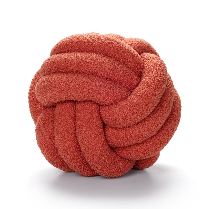 Cuscino Nuvora Knoop – Cotone Peluche Rotondo Design, Stile Boho in 2 Misure