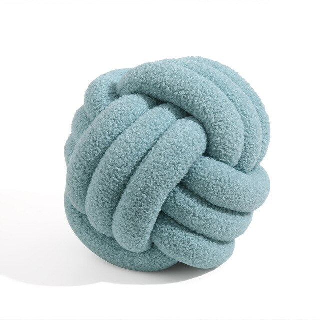 Cuscino Nuvora Knoop – Cotone Peluche Rotondo Design, Stile Boho in 2 Misure