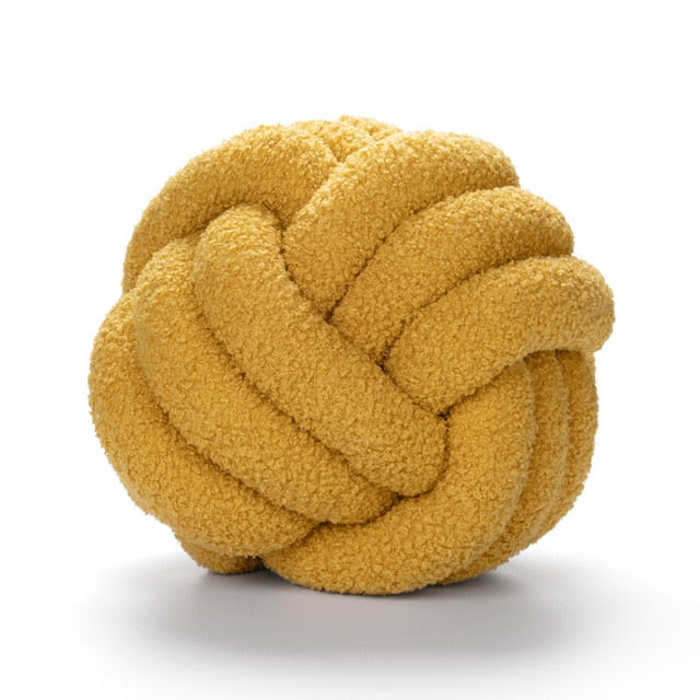 Cuscino Nuvora Knoop – Cotone Peluche Rotondo Design, Stile Boho in 2 Misure