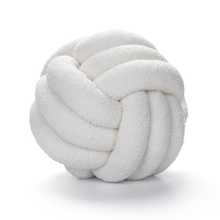 Cuscino Nuvora Knoop – Cotone Peluche Rotondo Design, Stile Boho in 2 Misure