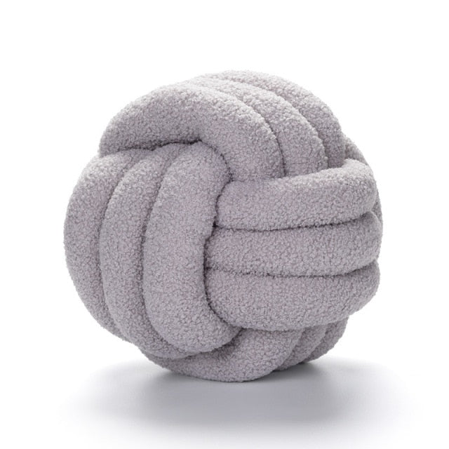 Cuscino Nuvora Knoop – Cotone Peluche Rotondo Design, Stile Boho in 2 Misure