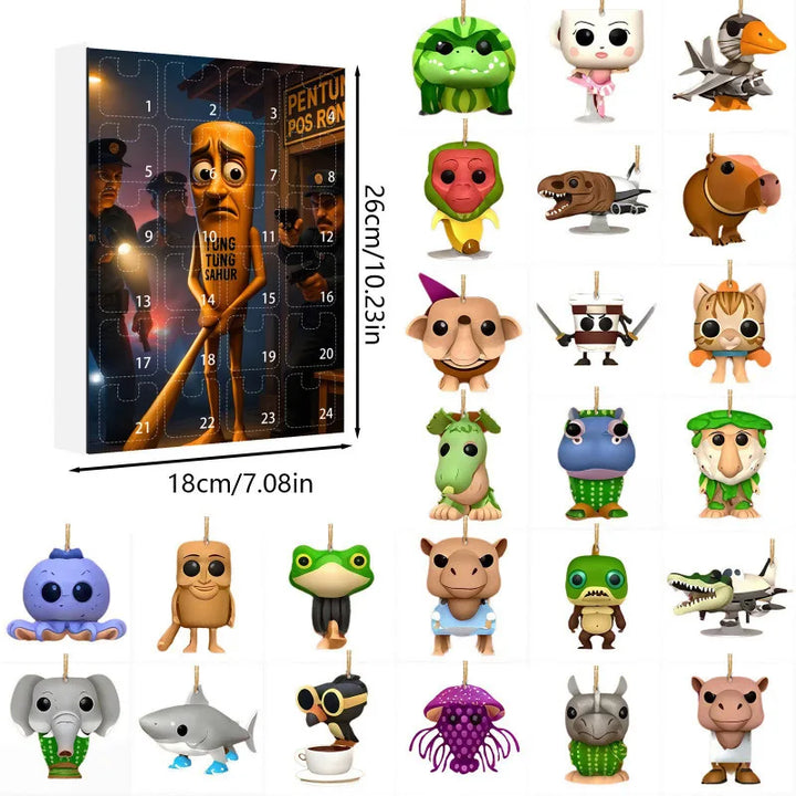 Tung Sahur Advent Kalender – 24-daagse kalender met mythische acrylfiguren &amp; betoverend design