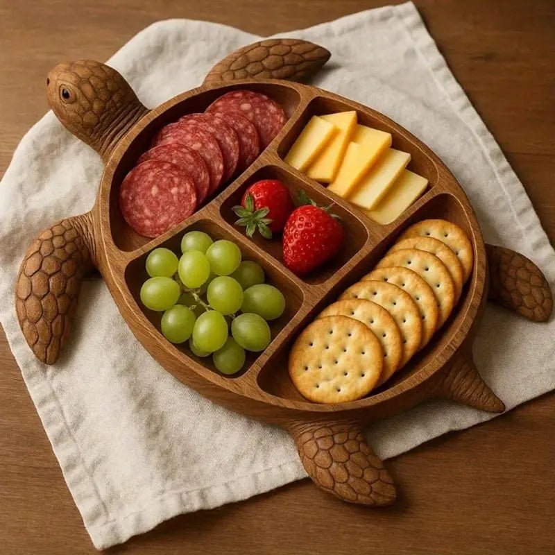 EDELHOLZ - Decorative Turtle-Shaped Wooden Board Handcrafted for Serving Snacks Vestragear