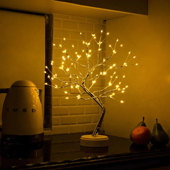 Lámpara de brazo LED LumiTree – Diseño hecho a mano con 108 LED cálidos y ramas flexibles